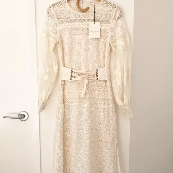 Spell & The Gypsy Collective Dawn Lace Belted Midi Dress - Picture 3 of 8